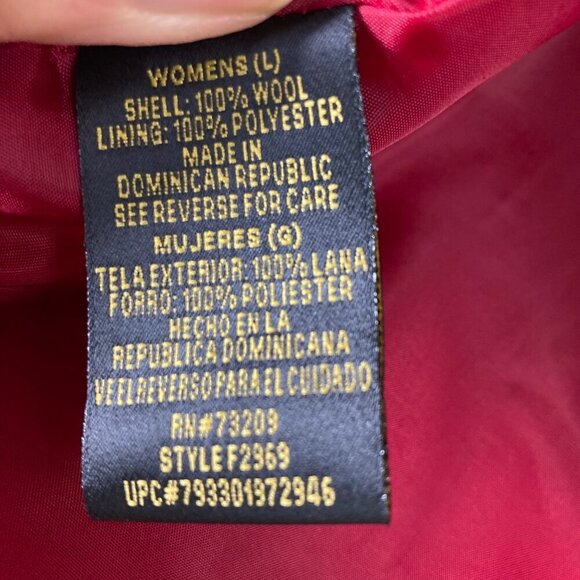 Womens Vintage Fabio Wool Pea Coat Lined Red‎ L - Picture 5 of 8